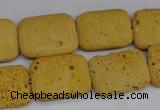 CLV302 15.5 inches 15*20mm rectangle lava beads wholesale