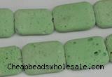 CLV303 15.5 inches 15*20mm rectangle lava beads wholesale