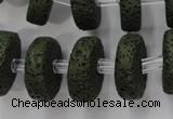 CLV411 15.5 inches 7*20mm tyre dyed lava beads wholesale