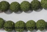 CLV462 15.5 inches 12mm round dyed green lava beads wholesale