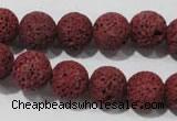 CLV469 15.5 inches 10mm round dyed red lava beads wholesale