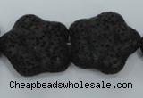 CLV47 15 inches 8*26mm star black natural lava beads wholesale