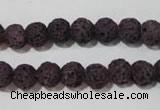 CLV476 15.5 inches 8mm round dyed purple lava beads wholesale