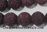 CLV480 15.5 inches 16mm round dyed purple lava beads wholesale