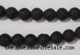 CLV484 15.5 inches 8mm round black lava beads wholesale