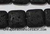 CLV495 15.5 inches 20*20mm square black lava beads wholesale