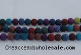 CLV524 15.5 inches 12mm round mixed lava beads wholesale