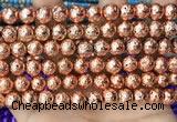 CLV542 15.5 inches 8mm round plated lava beads wholesale