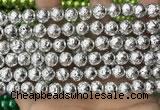 CLV551 15.5 inches 10mm round plated lava beads wholesale