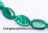 CMA01 10*13mm flat oval imitate malachite beads Wholesale