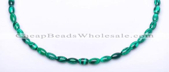 CMA28 15.5 inches 5*10mm rice imitate malachite beads Wholesale