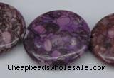 CMB33 15.5 inches 30mm flat round dyed natural medical stone beads