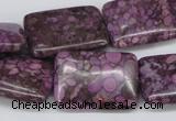 CMB41 15.5 inches 18*25mm rectangle dyed natural medical stone beads