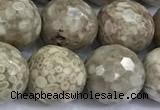 CMB62 15 inches 10mm faceted round medical stone beads