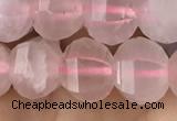 CME201 15.5 inches 7*9mm - 8*10mm pumpkin rose quartz beads