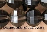 CME242 15.5 inches 10*11mm - 10*12mm pumpkin smoky quartz beads