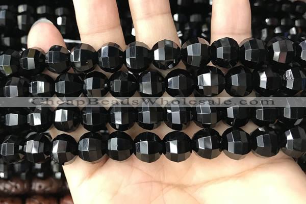 CME243 15.5 inches 10*11mm - 10*12mm pumpkin black quartz beads