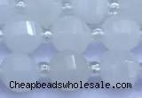 CME341 15 inches 8mm pumpkin blue chalcedony beads