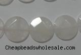 CME50 15.5 inches 15mm faceted coin rose quartz gemstone beads