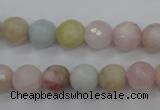 CMG123 15.5 inches 10mm faceted round natural morganite beads