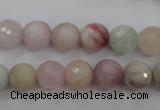 CMG124 15.5 inches 12mm faceted round natural morganite beads