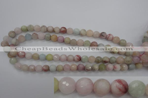 CMG124 15.5 inches 12mm faceted round natural morganite beads