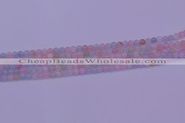 CMG140 15.5 inches 4mm round natural morganite gemstone beads