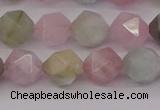 CMG203 15.5 inches 10mm faceted nuggets morganite gemstone beads