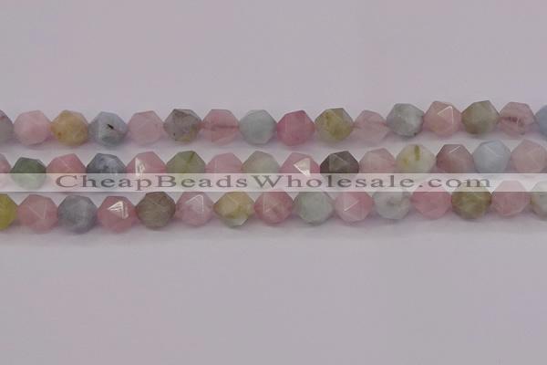 CMG204 15.5 inches 12mm faceted nuggets morganite gemstone beads