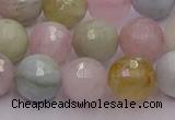 CMG212 15.5 inches 10mm faceted round morganite beads wholesale