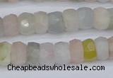 CMG216 15.5 inches 4*7mm faceted rondelle morganite beads