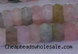 CMG221 15.5 inches 5*8mm faceted rondelle morganite beads