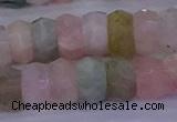 CMG223 15.5 inches 6*10mm faceted rondelle morganite beads