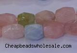 CMG229 15.5 inches 10*12mm - 12*16mm faceted nuggets morganite beads