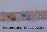 CMG231 15.5 inches 8*12mm flat teardrop morganite beads wholesale