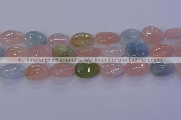 CMG235 15.5 inches 15*20mm flat teardrop morganite beads wholesale