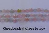 CMG253 15.5 inches 10mm faceted coin morganite beads