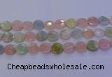 CMG255 15.5 inches 14mm faceted coin morganite beads