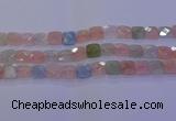 CMG260 15.5 inches 12*12mm faceted square morganite beads