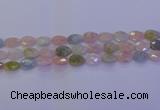 CMG271 15.5 inches 8*12mm faceted flat teardrop morganite beads