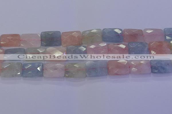 CMG281 15.5 inches 15*20mm faceted rectangle morganite beads