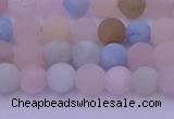 CMG301 15.5 inches 6mm round matte morganite beads wholesale