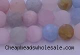 CMG302 15.5 inches 8mm round matte morganite beads wholesale