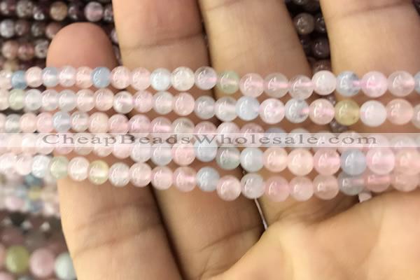 CMG335 15.5 inches 4mm round natural morganite beads