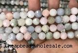 CMG347 15.5 inches 10mm faceted round morganite beads wholesale