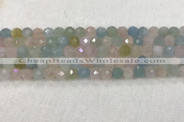 CMG350 15.5 inches 6mm faceted round amethyst gemstone beads