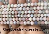 CMG378 15.5 inches 6mm faceted round morganite gemstone beads