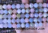 CMG417 15.5 inches 10mm faceted round morganite gemstone beads