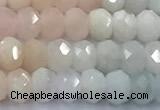 CMG456 15 inches 4*6mm faceted rondelle morganite beads