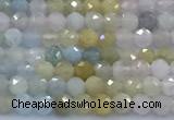 CMG471 15 inches 3mm faceted round morganite beads